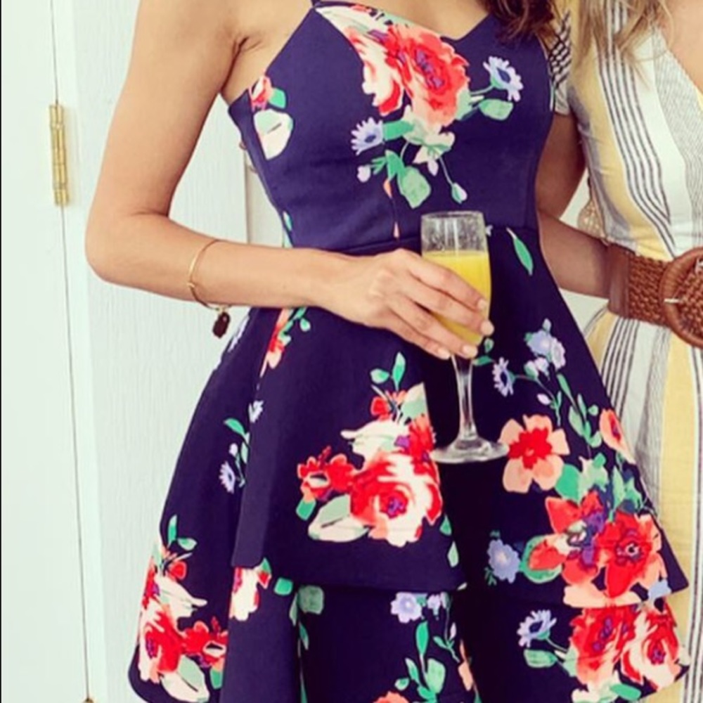 Macy’s Floral Dress with Pleaded Bottom